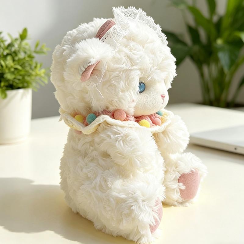 New Cartoon Sheep Plush Toy Cozy Fluffy Knitting Bouquet Sheep Stuffed Animal Doll Lovely Children  Appease Pretty Birthday Gift