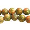 Strand of 60 Round Beads 6mm 6 Mm In Epidote Unakite