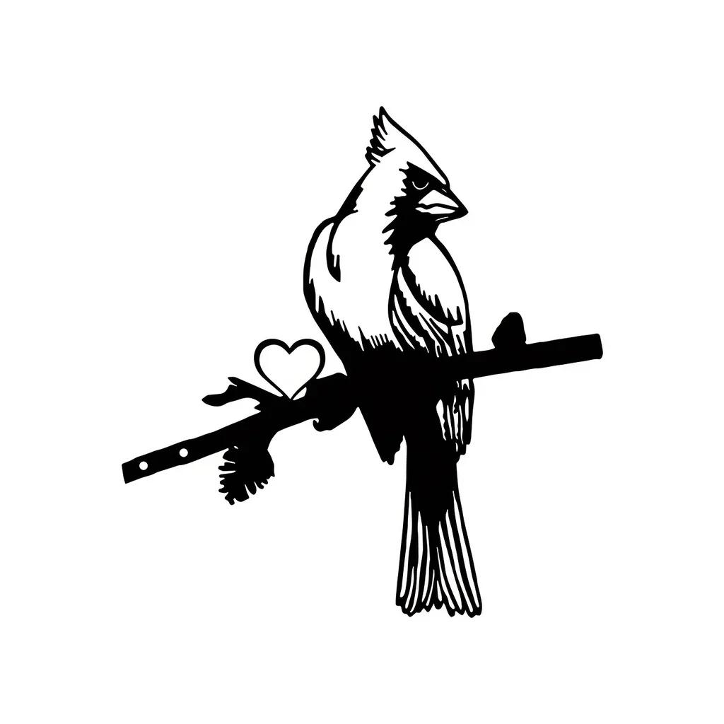 

1 шт. Птица-кардинал на ветке из металла, дерево, украшение на открытом воздухе для дома, сада, двора, стильный декор в виде птицы светло-серый