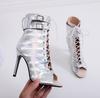 Newest Women Latin Dance Boots Black Bachata Salsa Dancing Shoes For Woman High Heel Ballroom Dance Shoes High Top