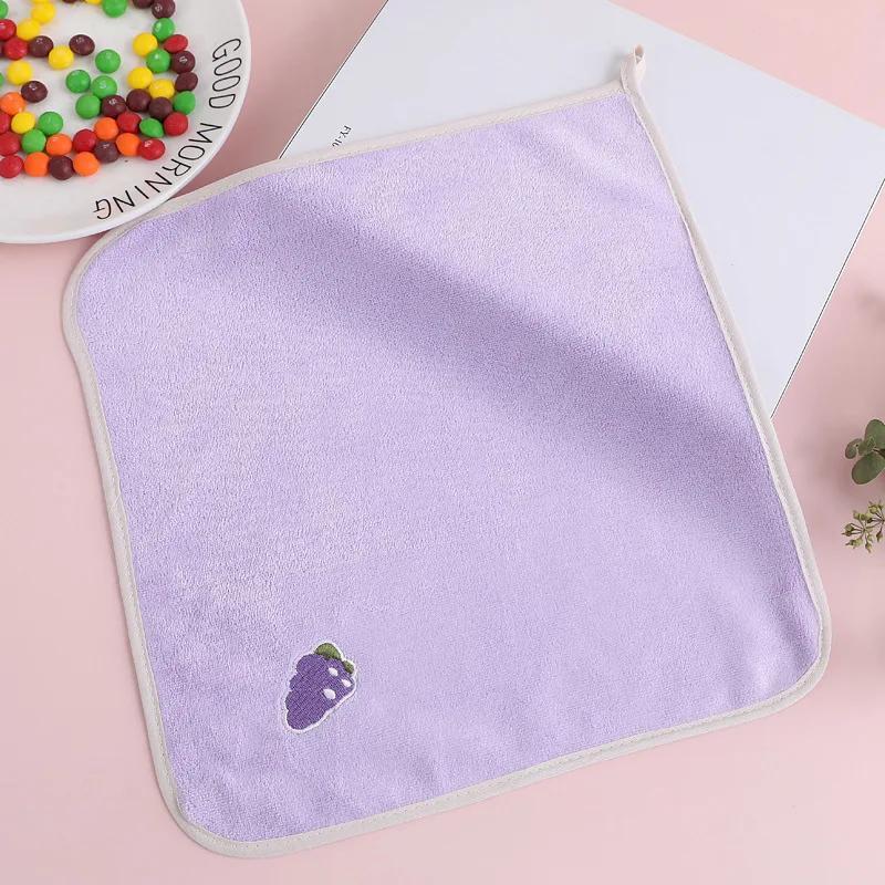 

Мультяшное детское полотенце, детское банное полотенце, мягкое впитывающее хлопковое полотенце для лица для новорожденных, детские мочалки, салфетки, носовой платок 30x30 см фиолетовый