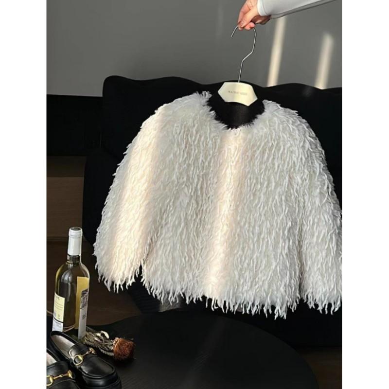 Girls' Autumn and Winter Temperament Warm Jacket Korean Style Solid Color Soft Top
