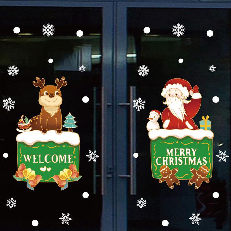 Autocolante Festive de Sărbători: Decor Static pentru Uși și Ferestre de Sticlă pentru Crăciun și Anul Nou