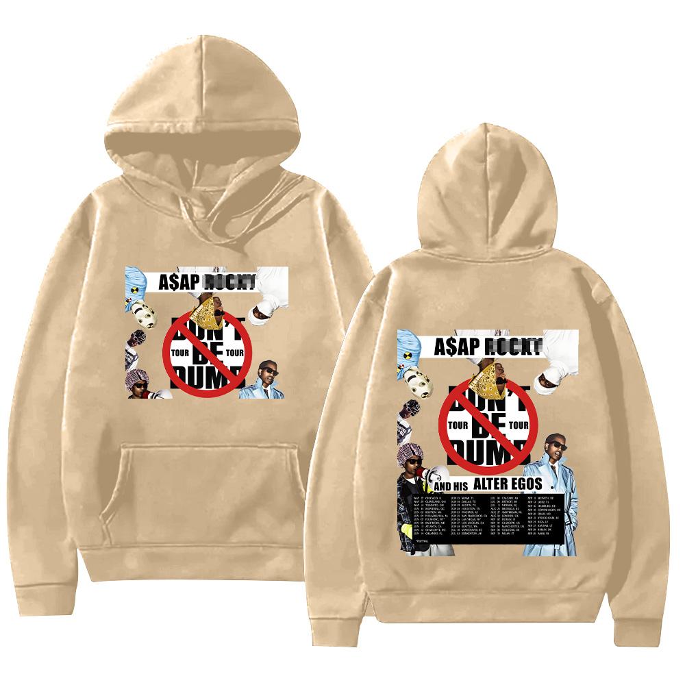 

Asap Don’t Be Dumb Tour 2026 Худі З Довгим Рукавом Пуловери Вінтажний Хіп-Хоп Светр Унісекс Повсякденний Y2K Одяг S хакі