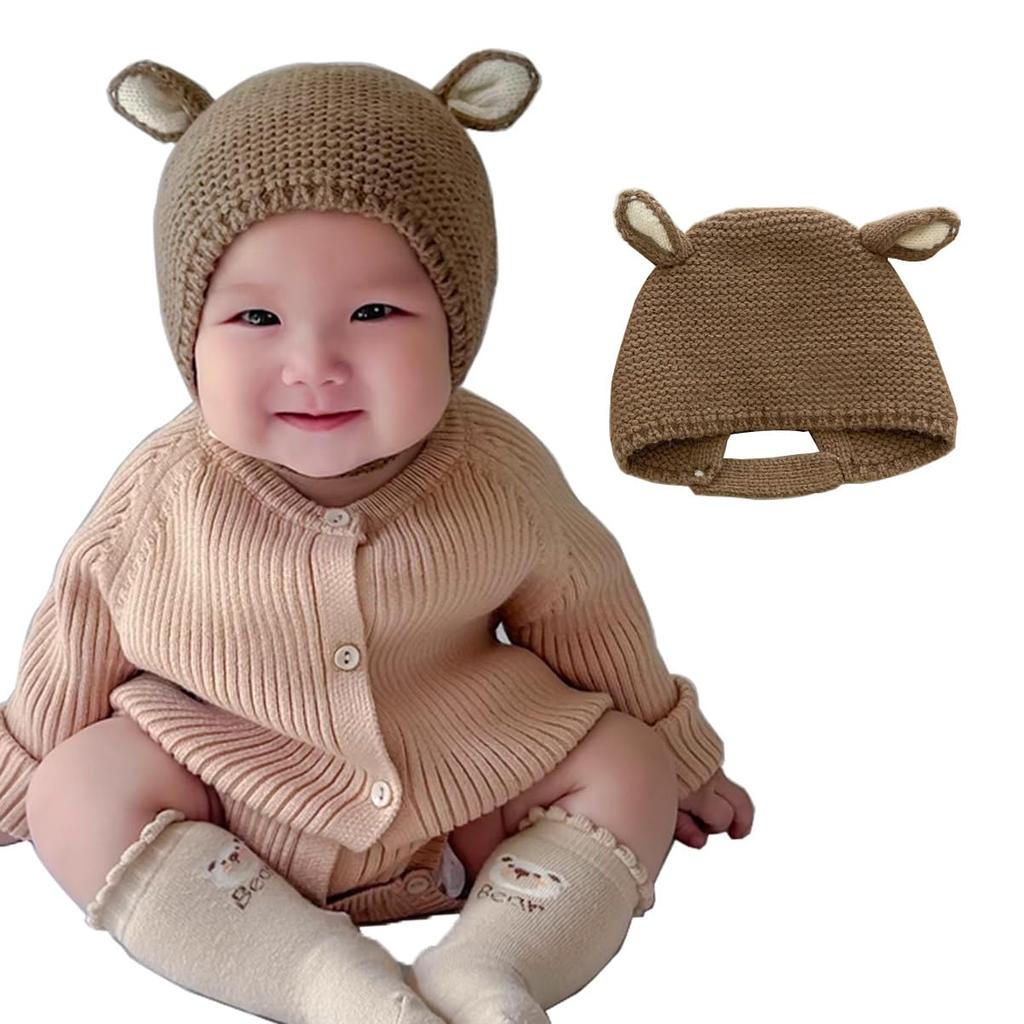 TUPOLILI Baby Knit Hat for Boys and Deer Ear Cold Weather Monthly Photo Knit Stylish Hat, Warm, Fall/Winter/Spring Newborns, Girls, Design, Cute,