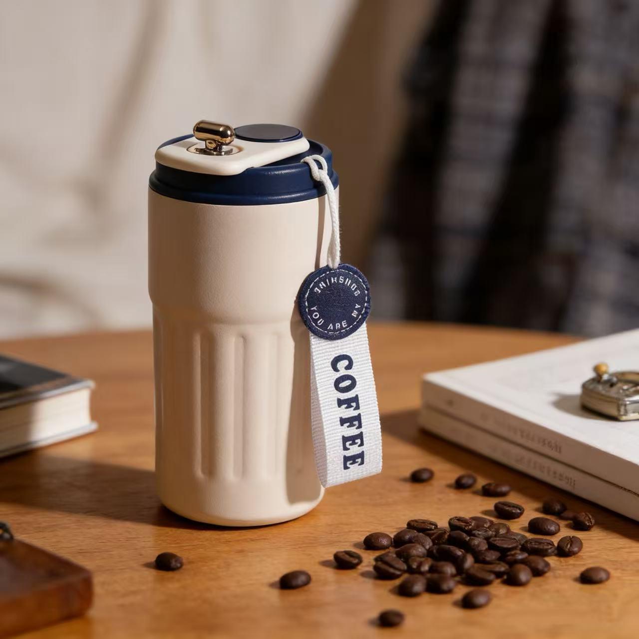 

316 Stainless Steel Smart Insulated Portable Water Cup with Carrying Rope 450ml