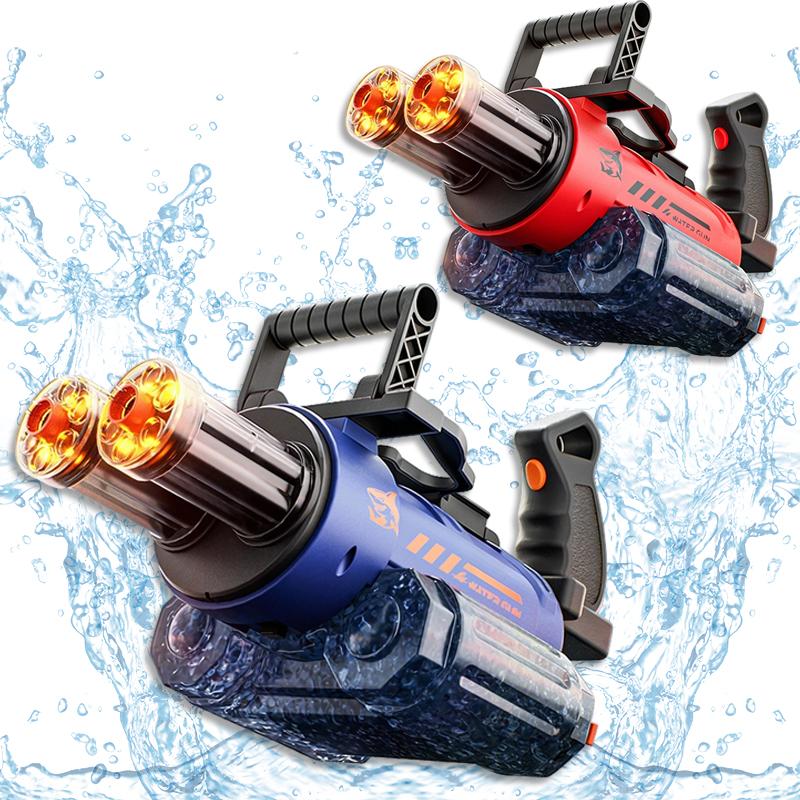 Strongest Rotating Electric Water Gun Toy With Light Spray Blaster Shooting Water Gun Beach Pool Toys Boy Adult Children Gifts