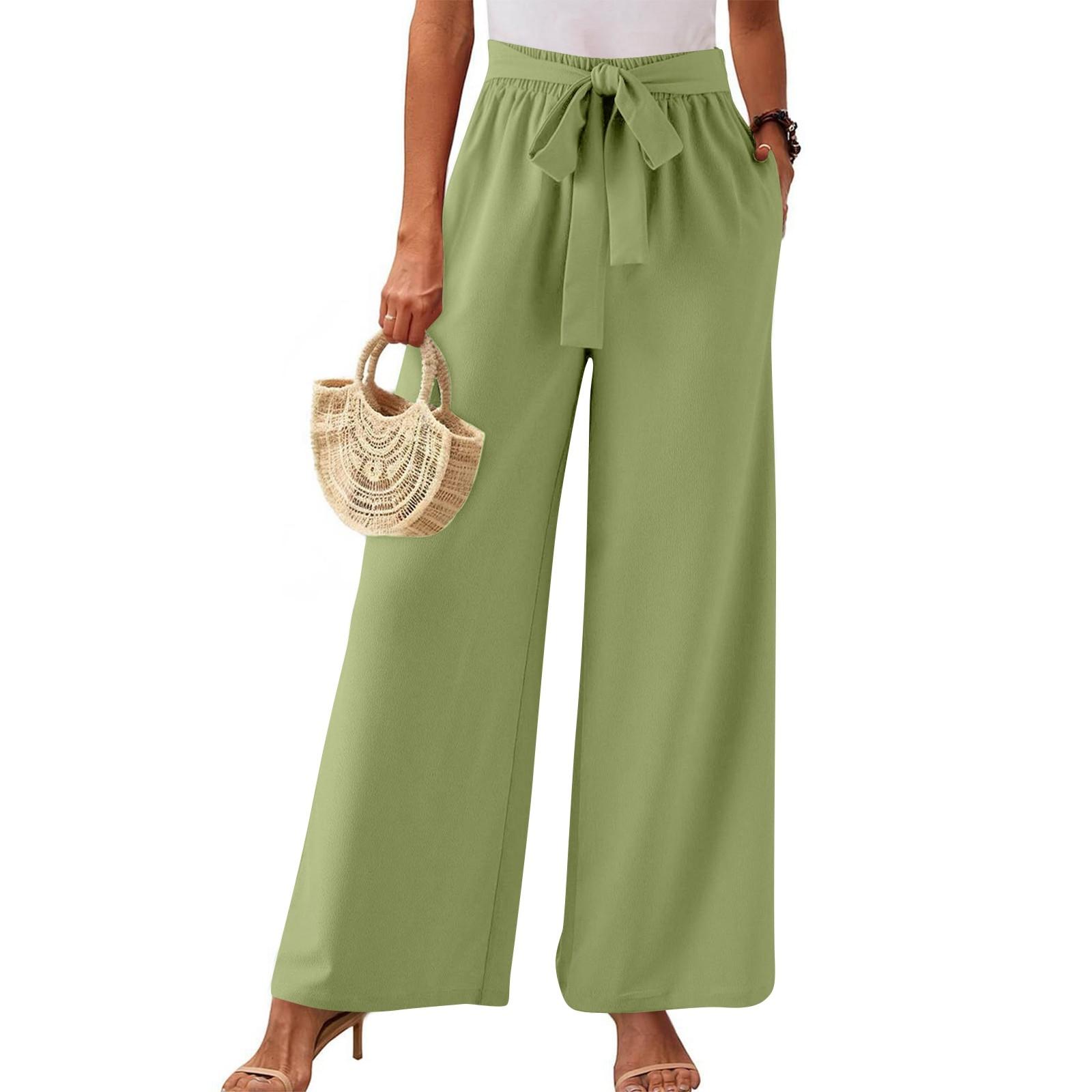 

Женские модные однотонные повседневные брюки с карманами на шнурке и высокой талией M