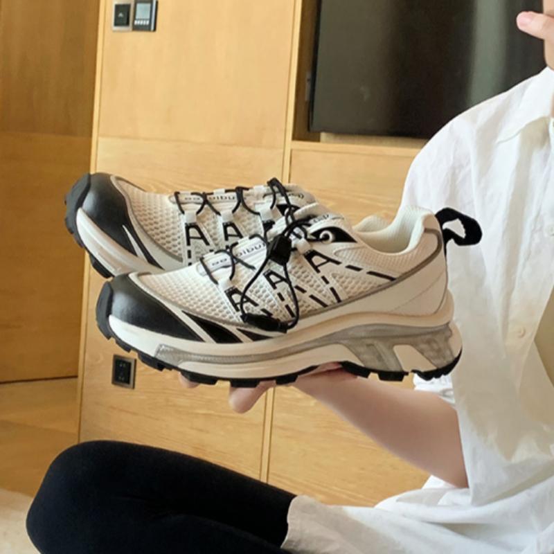 Women's All-match Casual Color Matching Thick Sole Height-enhancing Lightweight Sports Style Drawstring Dad Shoes