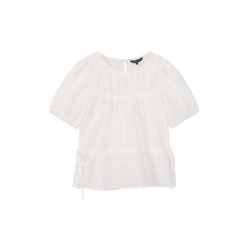 

Lap Round Neck String Shirring Blouse As2wb462 IV (ivory)/FF