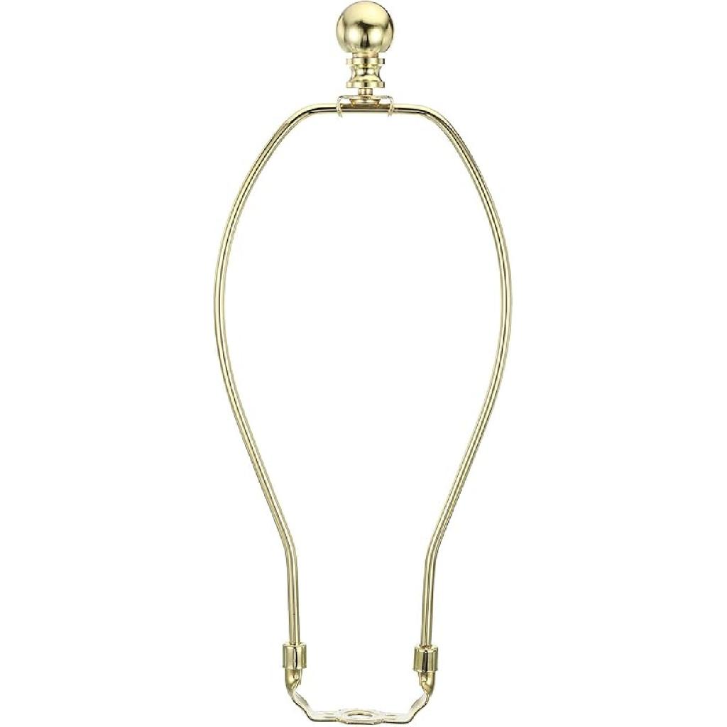PATIKIL 9 Inch Lamp Harp Kit with Finial, 1 Set Detachable Shade Bracket Holder, DIY Lighting Accessories for Table Floor Lamps, Gold Tone