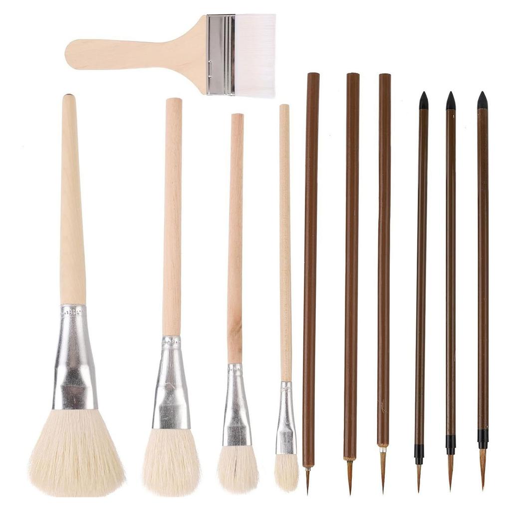11 Pcs Watercolor Brushes Ceramic Painting Brush Artist Paint Brushes Practical Art Paintbrush Set Drawing Supplies