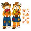 Non Adhesive Window Decals Fall Clings, Autumn Scarecrow Maple Leaf Stickers, Reusable Double-Sided Removable Pumpkin Clings Static PVC Glass