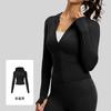 Women S Slim Fit Long Sleeve Hooded Yoga Jacket For Running Fitness