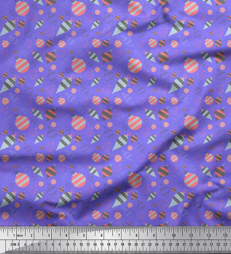 

Різдвяні принти на тканині Soimoi Purple Japan Crepe Satin Babes на метр 42 дюйми 42 Inch Wide - Poly Crepe фіолетовий