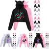 Tik Tok Women Short Pullover Hoodie Spring Autumn Sweatshirt Jumper Tops Crop