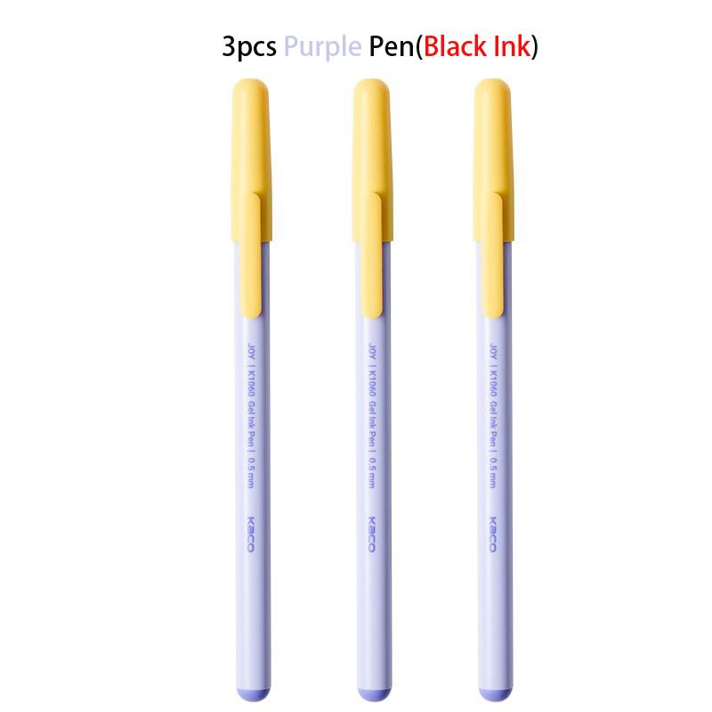 KACO JOY Gel Pen 0.5mm Black Fun Capped Biscuit Stick Style Frosted Body Daily Writing Pens 1600m Large Capacity School Supplies