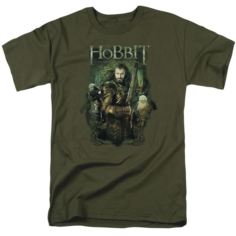 The Hobbit Thorin and Company T Shirt Mens Licensed Fantasy Movie Military Green M