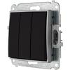 Triple Switch Without Frame Karlik Mini, Matt Black/silver