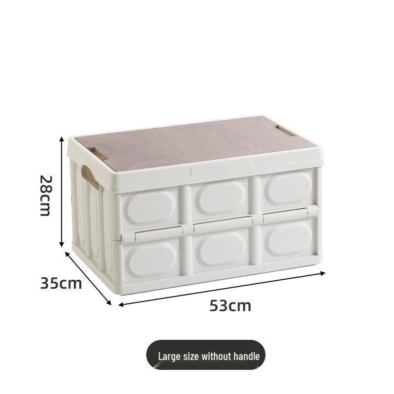 Portable Folding Picnic Basket with Wooden Top