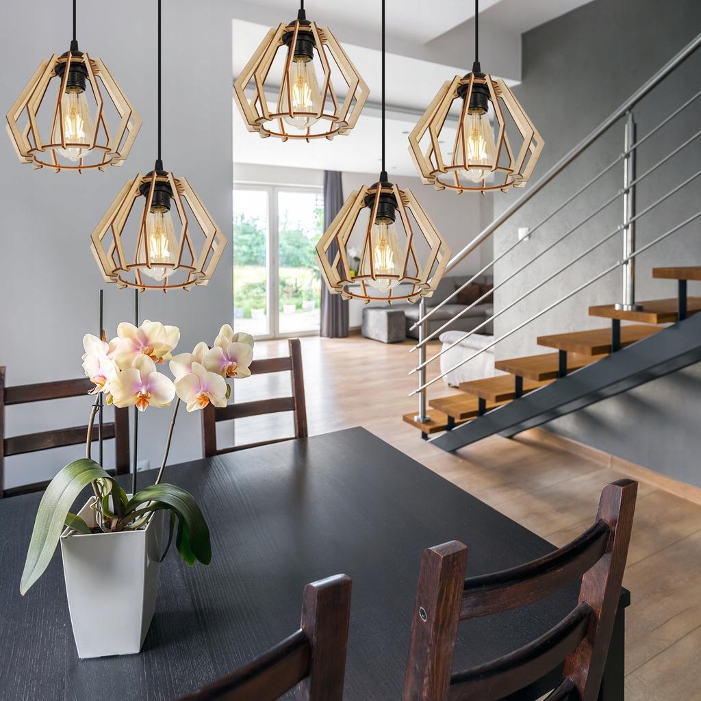 MODERN WOODEN LED CEILING HANGING LAMP