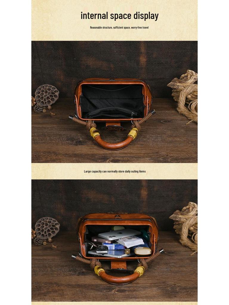 Retro dámská embosovaná crossbody kabelka - Evropský a americký styl, Sestavovaný design, Ručně vyrobená kabelka s barevným stínováním