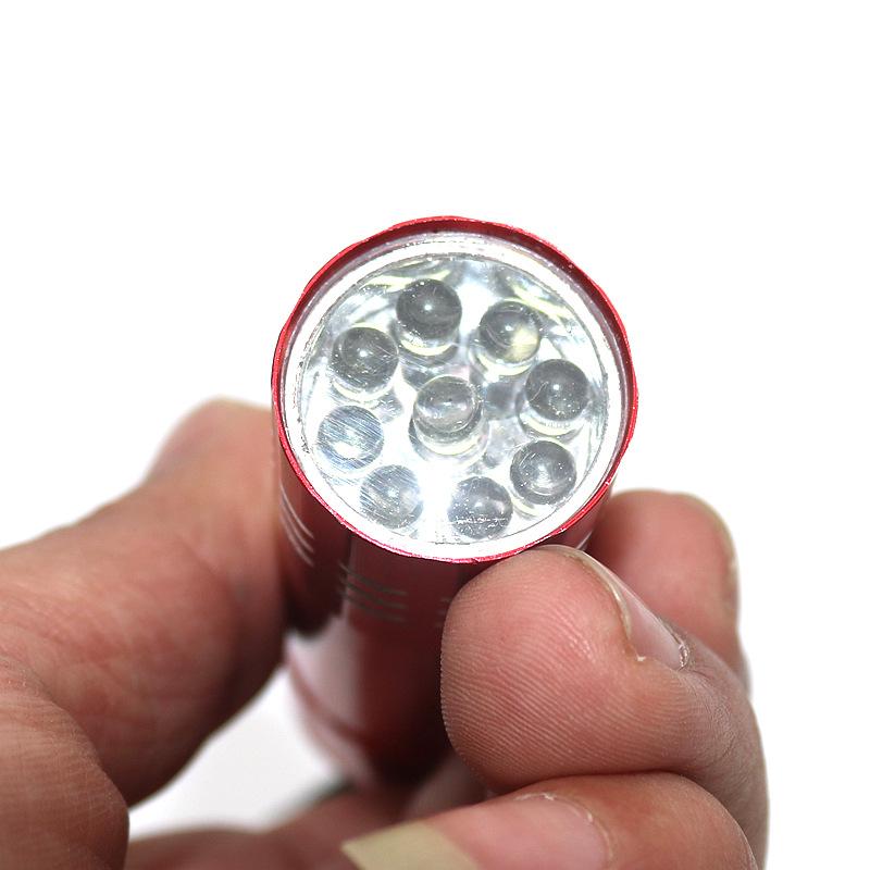 Be Prepared for Outdoor Adventures with Mini Line 9 LED UV Flashlight- Waterproof Aluminum Tactical Lighting Tool with 4.5V Lamp