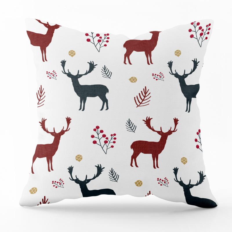 European and American New Year Christmas Printing Pattern Pillowcase Home Living Room Sofa Decoration Throw Pillow Pillowcase