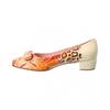 Salvatore Ferragamo Orange Leather Pump Vara Bow