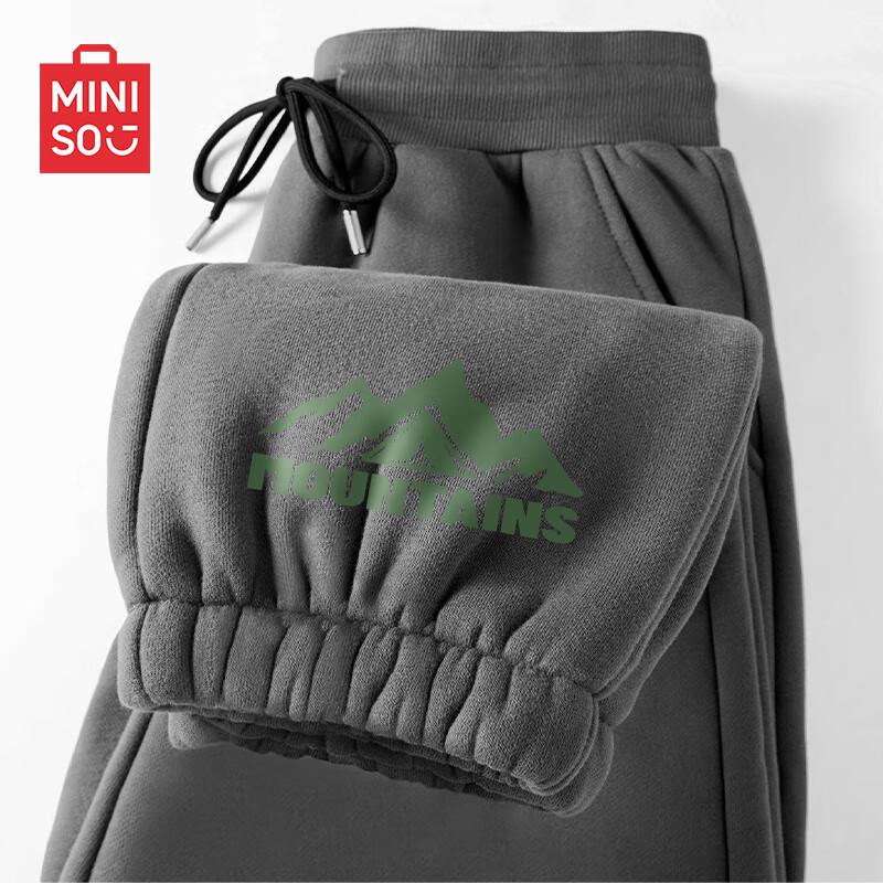 MINISO Men s Winter Heavyweight Fleece-Lined Jogger Pants XL