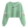 Women's Fashion Halloween Printed Navel-Exposed Long Sleeve Pullover Sweatshirt