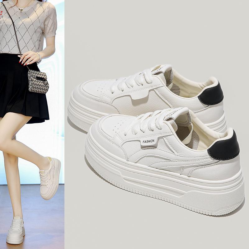 Little White Shoes Women's Summer New Thick-soled Muffin Board Shoes Versatile Basic Four-season Casual Sports Shoes Women's