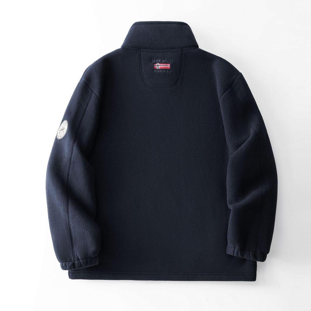 Norwegen Dickes Fleecegefüttertes Warmes Jacke: Doppellagige Baumwolle, Kältebeständig, Stehkragen, Mehrere Taschen, Übergröße.