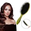 Luxury Gold And Silver Color Boar Bristle Paddle Hair Brush Oval Hair Brush Anti Static Hair Comb Hairdressing Massage Comb