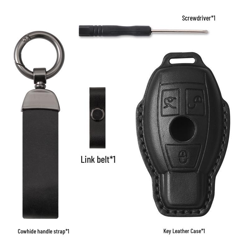 Husă din piele naturală pentru cheie Mercedes pentru E-Class E300, A200L, C-Class 260L - Model vechi pentru bărbați