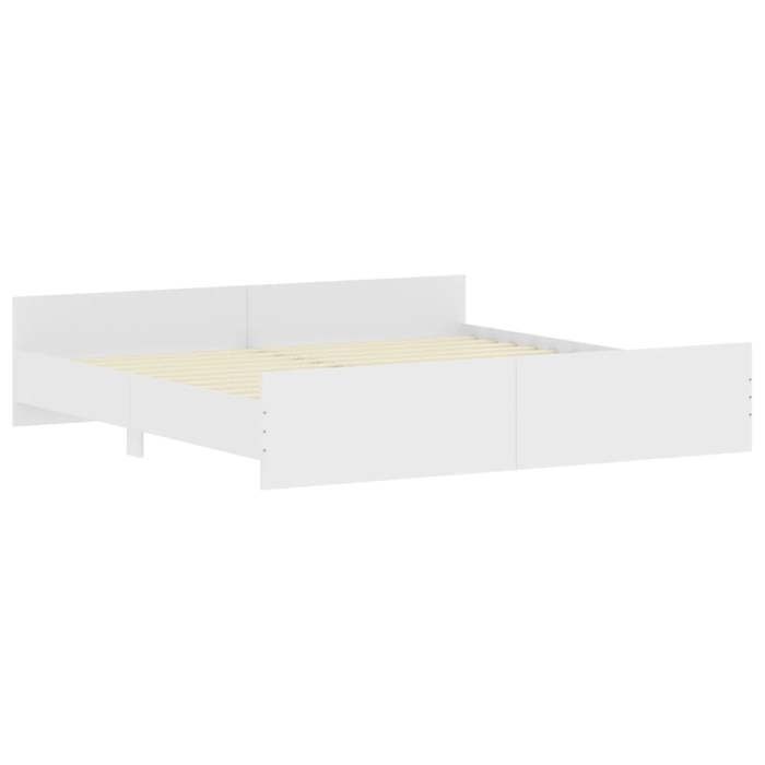 VidaXL Bed Frame with Headboard-Footboard White 200x200 Cm 3203733