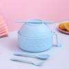Noodle Bowl with Lid And Handles Double-Layer Insulated Microwave Ramen Bowl Set with Chopsticks Spoon Fork Portable Lunch Box for Office Travel