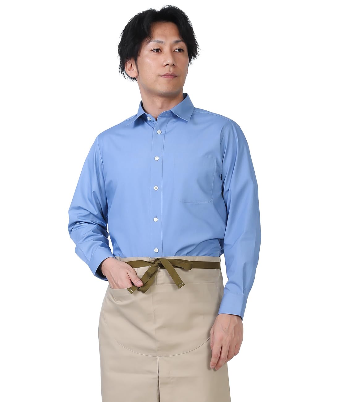 

Seven Uniform GH7016 Long Sleeve Shirt, Unisex, Broadcloth, Restaurant Uniform, Size 3, Sax, Medium