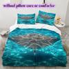 Seawater marine organisms Pattern Bedding,Quilt Set Quilt Cover Pillowcase Home Birthday Gift (1*duvet cover+2*pillowcase,without core)