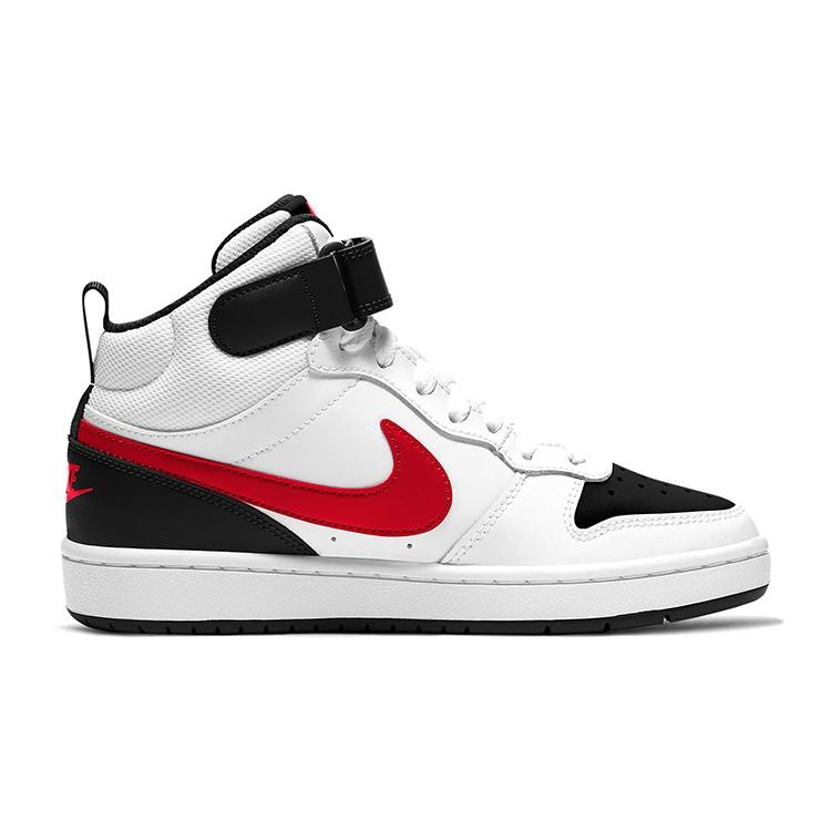 (GS) Nike Court Borough Mid 2 'White University Red' Kids' CD7782-110