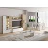 ESSENTIEEL TV-meubel met klassieke LED in glanzend wit en eiken decor - B 260 cm