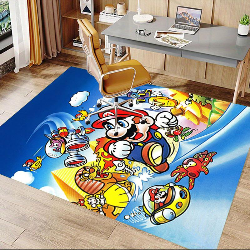 Mario'S Adventure Space Carpet For Playroom Bedroom Living Room Sofa Home Decorkids Game Area Rug Nonslip Floor Mat
