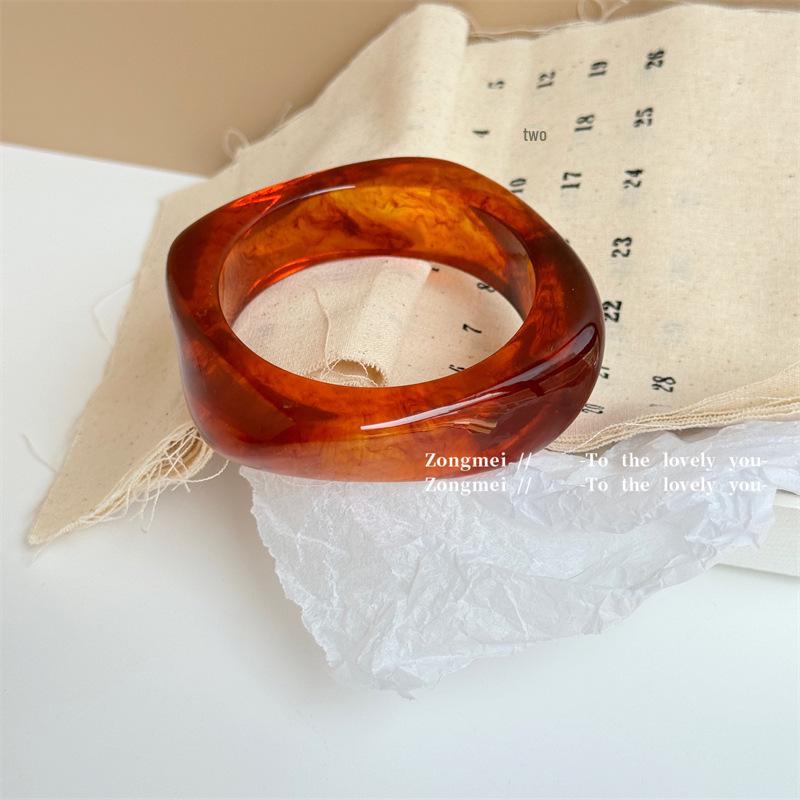 Colorful Geometric Resin Macaron Bracelet: Sweet Girl's Irregular Stacking Design