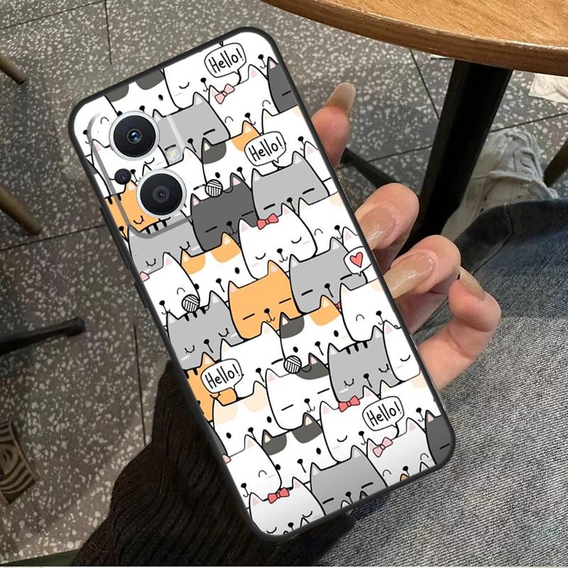 Funny Cute Cats Funda For OPPO Reno 8T 2Z 4Z 5Z 10 4 5 6 7 8 Lite OPPO Find X2 X3 Neo X6 Pro X5 Lite Case