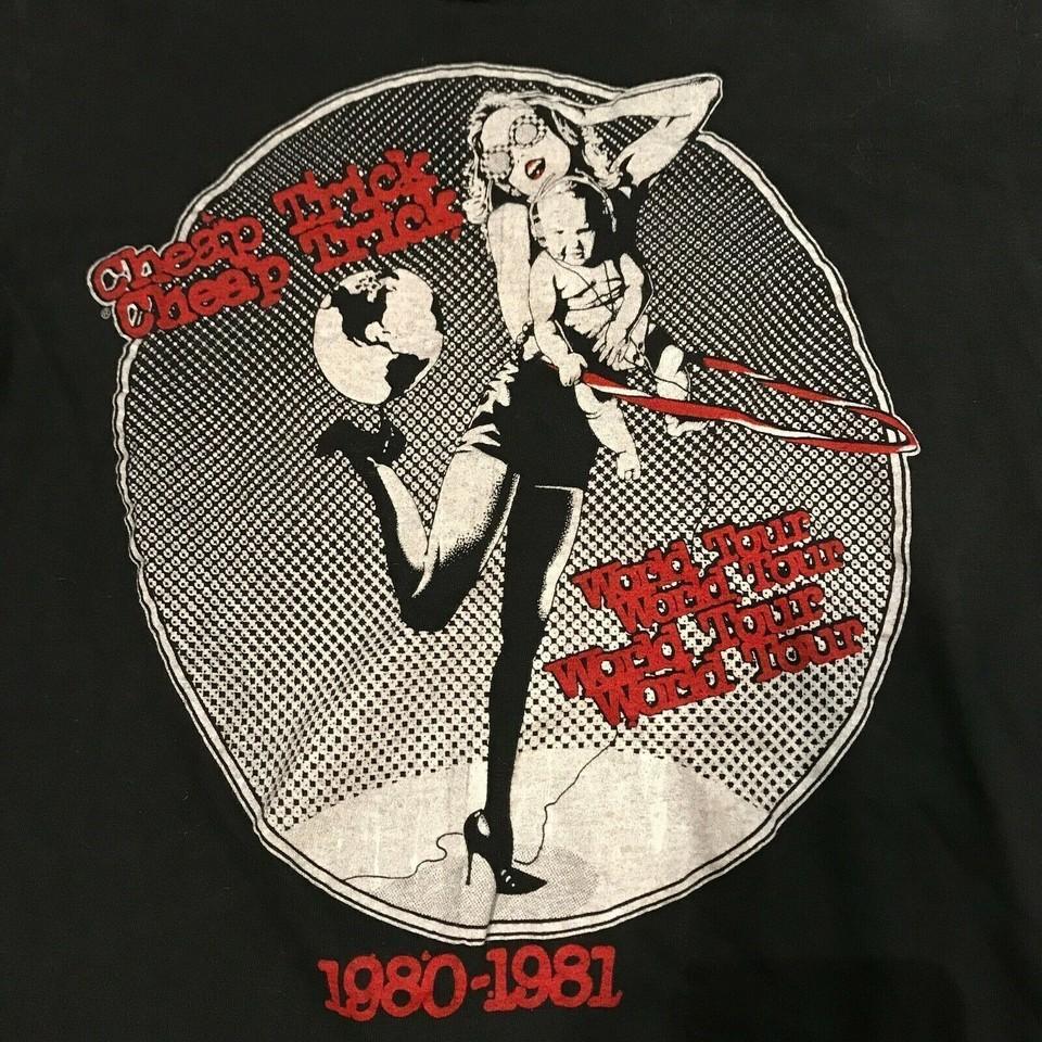Vintage CHEAP TRICK 1980 Tour Black Unisex Cotton TShirt Unisex T-Shirt M