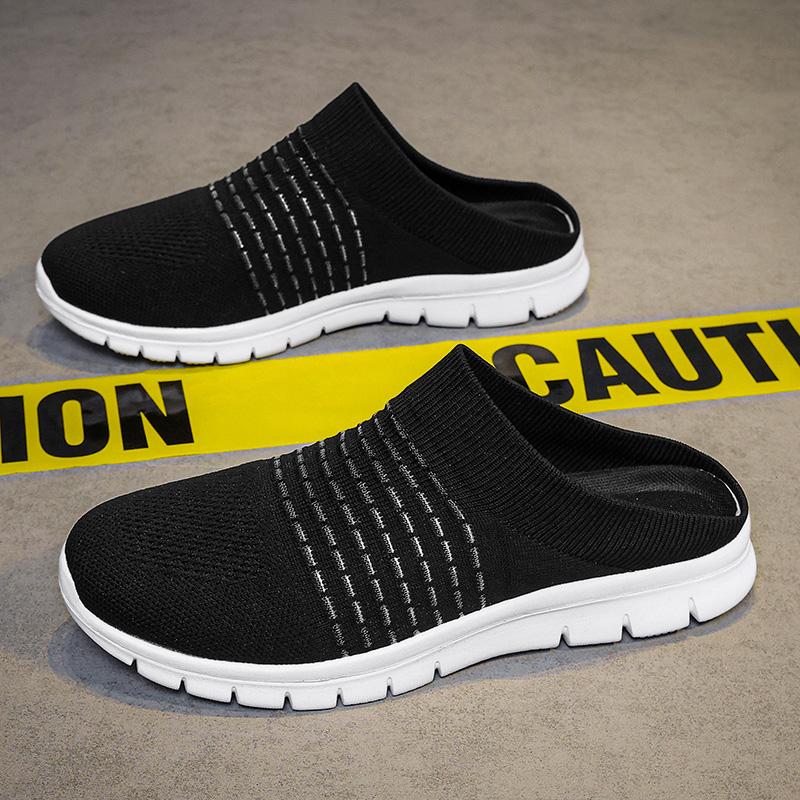 

Мужские туфли с одной педалью, летние сетчатые дышащие повседневные сетчатые туфли, мужские спортивные с мягкой подошвой, без пятки, с застежкой-молнией, большой размер 39