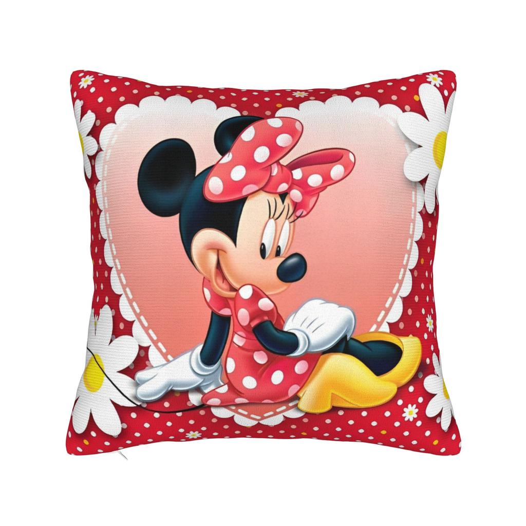 Cute Minnie Mouse Square Pillow Covers Polyester Home Famous Popular Cartoon Cushion Case Cool Decor Pillow Cover 45*45