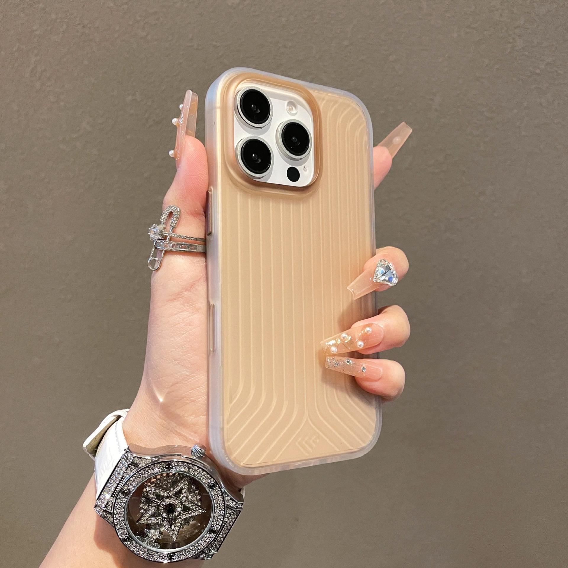 

Applicable To IPhone16 Three dimensional Corrugated Matte Phone Case Apple 15 ProMax Premium Color Matching 14 Protection Case iPhone16