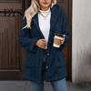 Long Sleeve Warm Coat Women Fleece Jacket with Pockets, Hooded for Fall Winter, Oversized Casual Button Front Cardigan Outerwear Cozy
