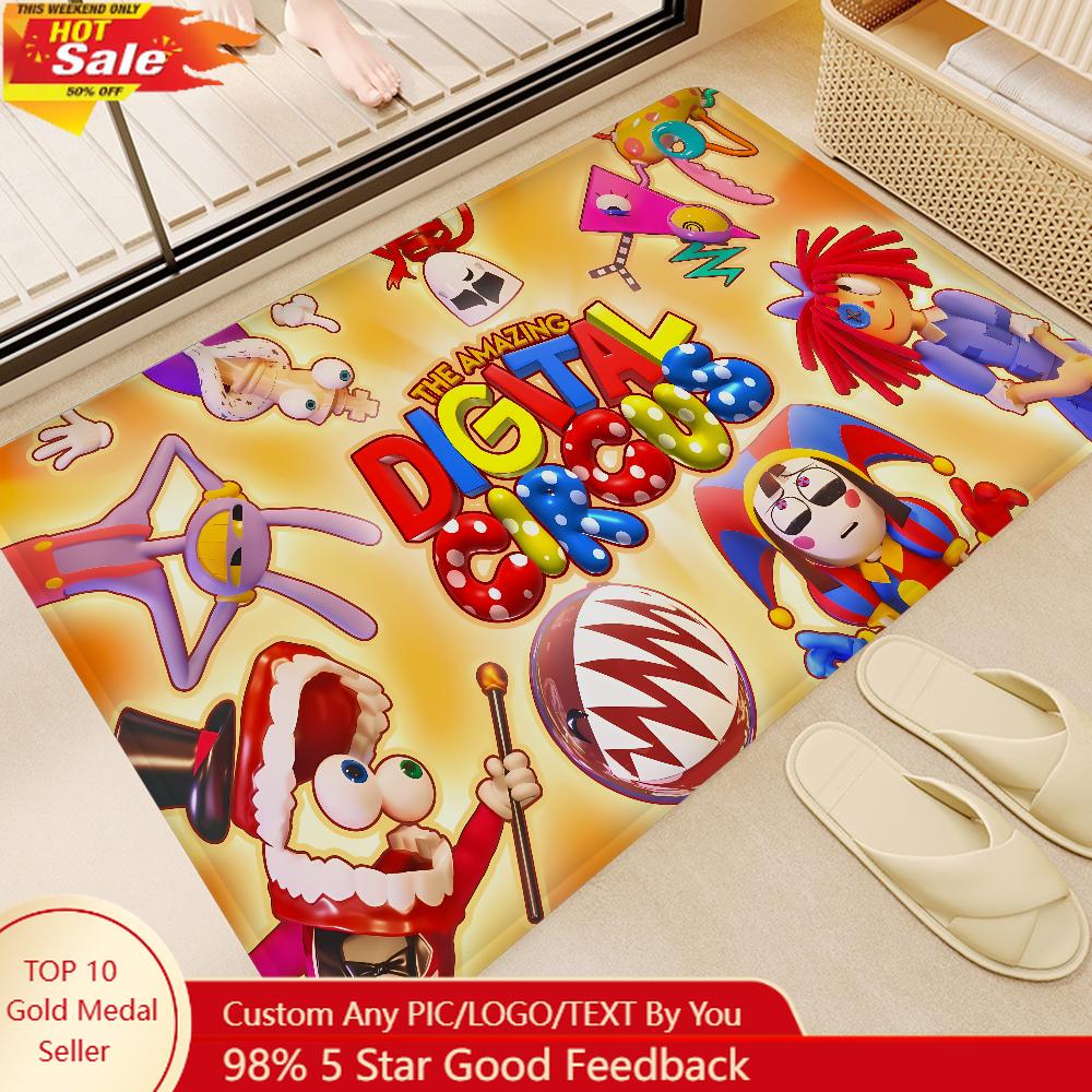 THE A-AMAZING D-DIGITAL CIRCUS Cartoon Bathroom Mat Kids Room Bedroom Decoration Balcony Anti-Slip Doormat Living Room Bedside